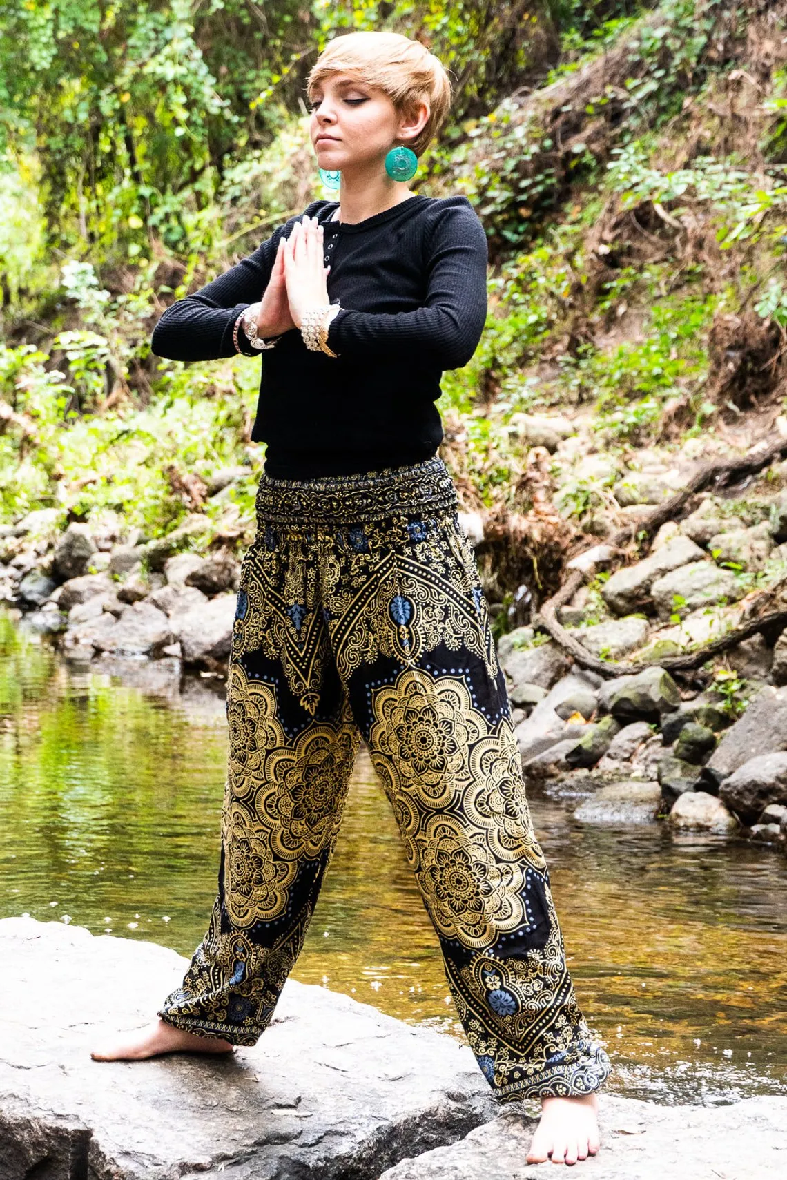 Black Lotus Mandala Harem Pants